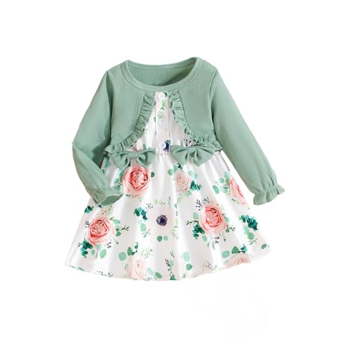 BENO TIGER Toddler Baby Mädchen Kleid und Strickjacke Lange Rüschen...