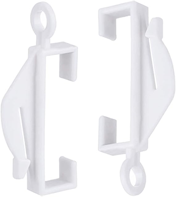 ManYing 50 Pieces Plastic White Glider Curtain Hooks Ceiling Rail Track Slider Clips for Shower/Window/Door Curtain,NC008