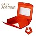 PLINJOY Red Gift Box for Presents with Ribbon 10.8x7.5x3.5 Inches Clear Gift Box with Window Magnetic Closure Gift Boxes with Lids