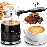RANJIMA Elektrischer Türkischer Kaffeekocher 500ml, 220V Espressokocher Induktion Mit Griff, Glas Cezve für Türkischen Kaffee & Mokka, Türkischer Mokkakanne Kaffeekocher für Zuhause, Büro, Reisen