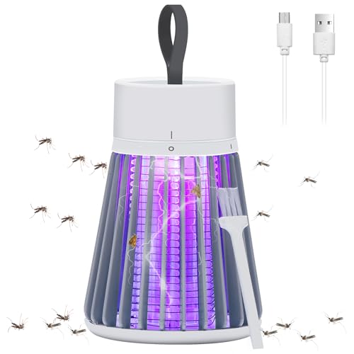 YOOYHHOME Mosquito Zapper, Rechargeable Bug Zapper with Safety Grid for Home and Camping, USB Charging Cordless Design, Purple Light Insect Killer for Indoor Outdoor Patio