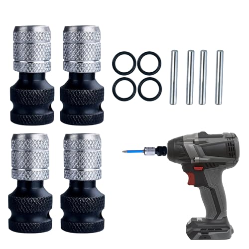 Adaptador de broca, adaptador de conversión de 4 piezas de llave de taladro a martillo eléctrico, extensión de destornillador de broca de portabrocas para tuerca, trinquete de tuerca, muebles del