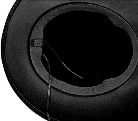 Classic Unisex Wool Blend Fedora Hat Brim Flat Church Derby Cap Wide Brim Classic Pork Pie Hat Perfect for Wedding Party Talent Show Performance Best Xmas Gift for Boys Girls Women Men Black