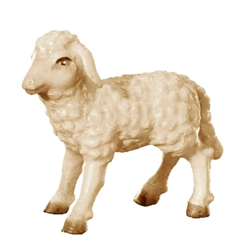 Agneau en bois sculpté 14 cm figurine crèche Val Gardena Dolphes - 4