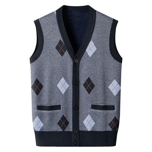 Gilet en tricot cachemire épais pour homme mûr veste chaude de luxe