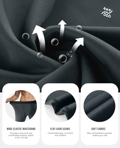 Niksa 2 Piezas Mallas Hombre Running Leggings Deporte Pantalones Largos de Compresión Negro Gris Medium - imagen 5