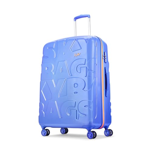 Image of Skybags Graphiq Check-in 75 cm(Large) Polycarbonate 8 Spinner Wheels Trolley Bags for Travel Hard Case Luggage, Lightweight Bag with TSA Lock & Scratch Resistant with 5 Years Warranty (Persian Blue)