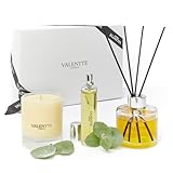 Scented Gift Box with Candle, Reed Diffuser, and Room Mist, Aromatherapy Essential Oils, Long Lasting Fragrance, Made in the UK (White Neroli and Lemon) (150g, 100ml, 30ml) - Valentte