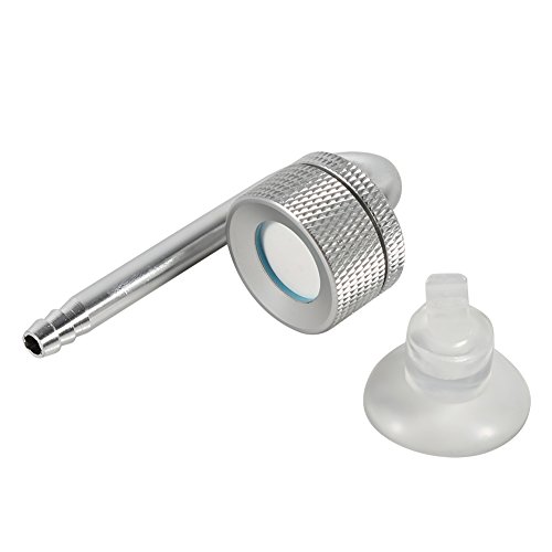 Aquarium CO2 Zerstäuber, Aluminiumlegierung Kohlendioxid Diffusor Zerstäuber mit Saugnapf für Aquarium, Aquarium(Silber)