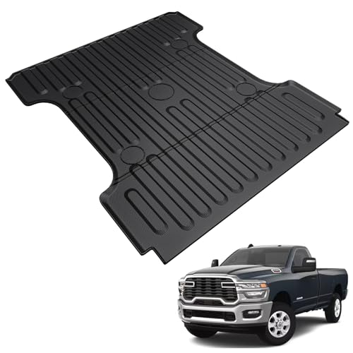 LUMWAY Truck Bed Mat for Dodge Ram 1500 2002-2018 & Ram 2500/3500 2002-2026 & Ram 1500 Classic 2019-2024 (Not for Optional Rambox), All Weather Truck Bed Liner 6.4FT 76.8'' TPE Cargo Mat