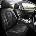 MINGBRON Car Seat Cover Full Set, Leather Car Seat Cover, Waterproof Seat Covers, Car Seat Cushion, Nappa Leather Seat Covers Car Seat Protector Universal Fit Most Cars Black