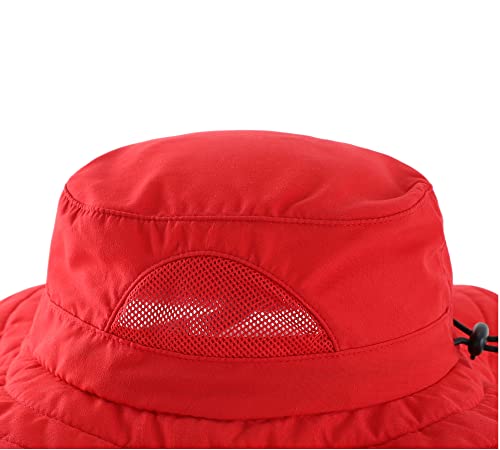 Connectyle Kids Upf 50+ Bucket Sun Hat Uv Sun Protection Hats Wide Brim Summer Beach Hat Red thumb #3