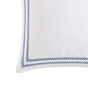 Laura Ashley Cotton 2 Piece Pillow Sham Set, Farmhouse Home Décor, Euro, Stitched Vine Blue Laura Ashley Cotton 2 Piece Pillow Sham Set Farmhouse Home Decor Euro Stitched Vine Blue
