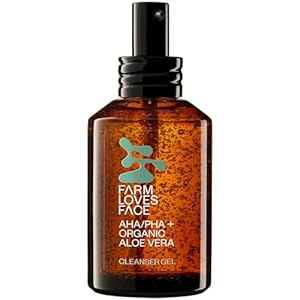 AHA/PHA + Gel limpiador de aloe vera orgánico, limpiador facial, transparente, hidratante, alisador, refinador de poros, vegano, sin aceite, sin perfume, sin alcohol, 1 unidad (120 ml)