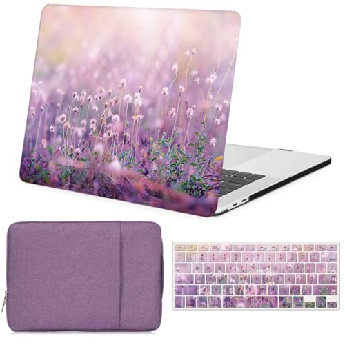 Funda MacBook Pro 16 modelo 2019 color hierba púrpura con bolsa para tu día a día