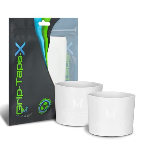 MAXXEZ Schienbeinschonerhalter aus Silikon mit überragendem Halt - Schienbeischoner Halter extra rutschfest für Herren Damen & Kinder - weiß