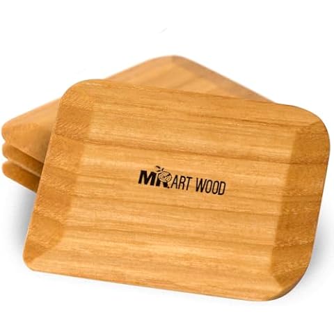 4 Pcs Wooden Pot & Pan Scrapers | Premium Ash Wood, Non-Scratch, Food-Safe | Ergonomic, Non-Toxic, Easy to Clean | Ideal for Baking and Dish-Safe Cover