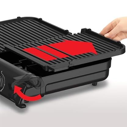 Tefal BBQ Family Elektrischer Tischgrill, 2 getrennte Grillflächen, 2 Thermostate, antihaftbeschichtete Alu-Druckguss Grillplatten, spülmaschinengeeignet, extra tiefe Rillen, Schwarz/Silber, TG800N10 – Bild 5
