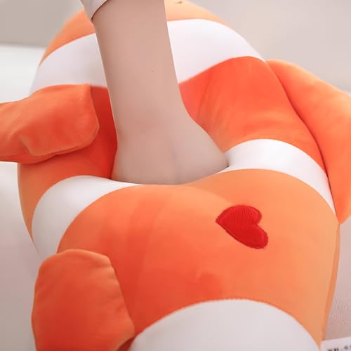 Image of Tickles Nemo Fish Soft Stuffed Plush Sea Animal Pillow for Kids Boys & Girls Birthday Gifts (Color: Orange & White Size: 25 cm)