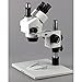 AmScope SM-1TZ Professional Trinocular Stereo Zoom Microscope, WH10x Eyepieces, 3.5X-90X Magnification, 0.7X-4.5X Zoom Objective, Ambient Lighting, Large Pillar-Style Table Stand, Includes 0.5X and 2.0X Barlow Lenses