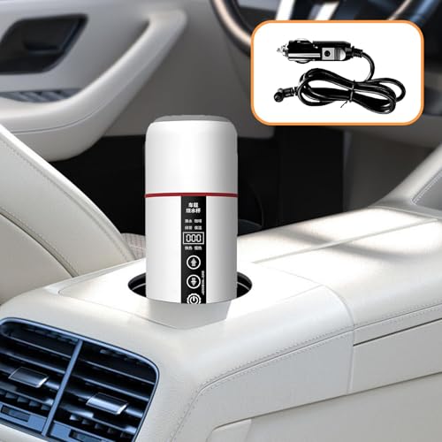 Tetera eléctrica de viaje 12V 24V para auto blanca miniatura 6
