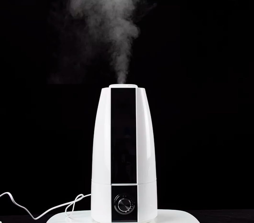 Mobigon 6 Litres Humidifier for Room, Cool Mist Ultrasonic Humidifier/Essential Oil Diffuser,Super Quiet 360°Nozzle,Colorful Change,Auto Shut Off&UV Light&,Lasts Up to 24 Hours (White & Black)