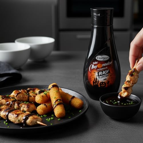 Univer Salat Mayonnaise mit Knoblauch 400g - BLACK EDITION - Halloween-Deko-Highlight