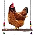 Bird Perch Toy, Natural Wooden Stand for Chick, Handmade Chicken Coop Swing for Training, Chicken Coop Accessories for Lovebird, Conure, Cockatiel, Parrot, Hens,Bird (XL)