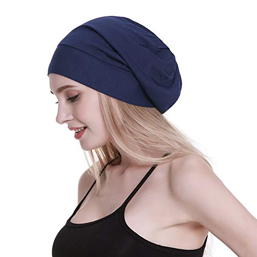 Image of Satin Lined Sleep Slouchy Cap Curly Girl Slap Headwear Gifts For Frizzy Hair Women