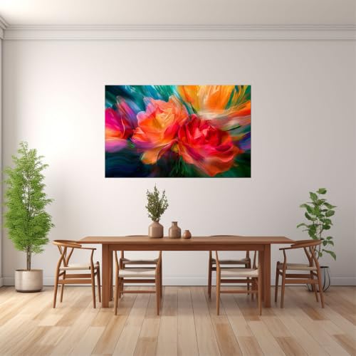 Déco murale florale multicolore pour salon moderne et chic