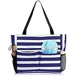 XINGYATU Grand Sac de Plage XXL Imperméable avec Fermeture Éclair, Sac Plage Pliable et Léger, Sac de Plage Multi-Poches de Grande Capacité, Parfait pour Piscine, Shopping, Voyage, Vacances, Gym