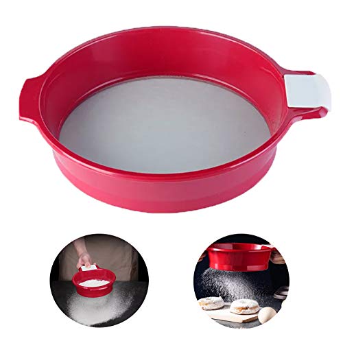 YKSVTNMU Haushaltssieb Mehlsieb Klein Sieb Mehlsieb Fein Sieb Mehl Feinmaschiges Sieb Feinem Meshsieb Kitchen Fine Mesh Sieb Fein Kunststoff Mehlsieb für Lebensmittel Tee Zucker Kaffee Mehlsieb Cover
