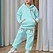 2 Piece Sweatsuit For Girls Leopard Bow Tie Printed Sports Oversized Sweatsuit Sports Fashion Trendy Valentine'S Day Outfit Mint Green,2 Years