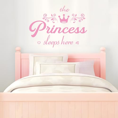 Vinilo decorativo corona de princesa rosa para pared miniatura 3