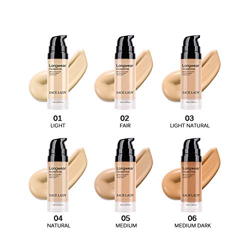 Sace Lady Matte Liquid Foundation, Long Wearing Flawless Foundation With Medium-Full Coverage, Poreless Face Makeup, 0.50Fl Oz/15Ml, Light Natural #TOP3