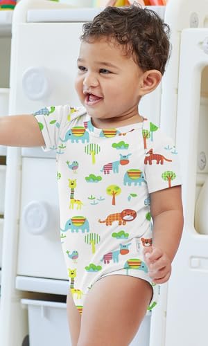 Image of KOH KOH Kids Short Sleeve Cotton Solid Lap Shoulder Baby Bodysuit