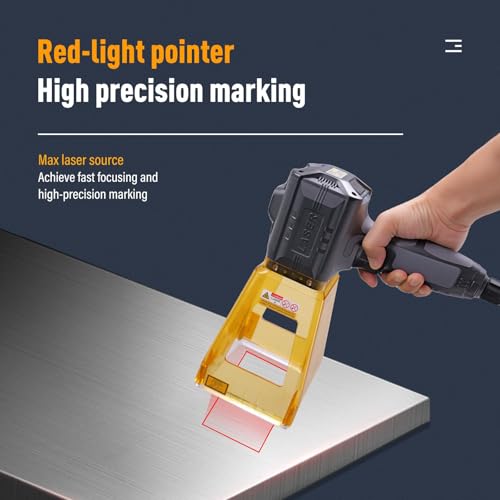Image of Fiber Laser Engraver Portable Handheld 50W Fiber Laser Marking Machine Battery and Plug in Dual Power 100x100mm Engraving Area for Metal Non Metal Class 1 Laser Output Power 0.39mW