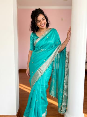 Shri Hari tissue silk ghungroo saree – image 4