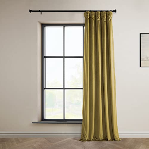 Hpd Half Price Drapes Heritage Plush Velvet Curtains For Bedroom & Living Room 50 X 84, Vpyc-179911-84 (1 Panel) Peat Green #TOP1