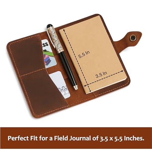 Journal de poche rechargeable en cuir avec porte-carte TheAntiq