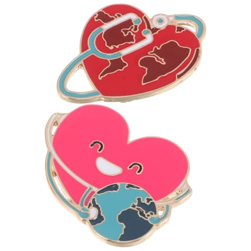 COLLBATH 2 Pezzi Stylish Enamel Metal Badge For Medical Staff Uniforms Environmental Awareness And Compassion