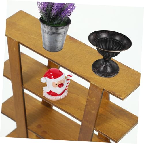 HAKIDZEL Miniatur-puppenstubenartikel Miniatur-puppenhausartikel Puppenhaus-bücherregalschrank Winzige Schwebende Regale Puppenhaus-ausstellungsregal Modelle Kind Nussbaum Lieferungen Holz – Bild 4