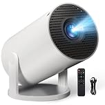 [Built-in-Apps] Mini Projector 4K 1080P Support, Upgrade Bluetooth 5.4, 5G WiFi6 & Auto Keystone, Portable Movie for Bedroom Compatible with HDMI, USB, AV, Smartphone/Laptop/PC/TV