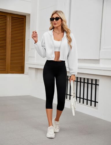 Blisset Women's High Waisted Capri Buttery Soft Tummy Control No See Through Workout Athletic Running Yoga Cycling3