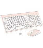 cimetech Clavier Souris sans Fil, AZERTY Français Clavier, Ultra-Fins Silencieux Clavier et Ergon...