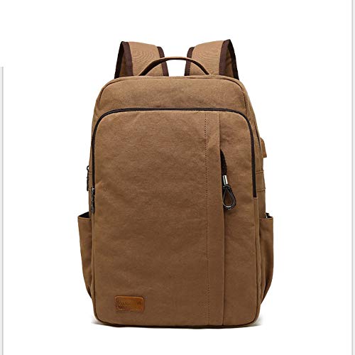 WYYHAA Mochila Informal Vintage Unisex  De Lona para Computadora Portátil con Puerto