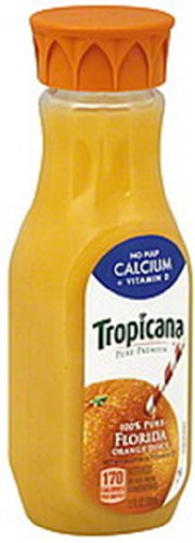 Tropicana Pure Juice with Calcium, Orange, 12 Ounce (Pack of 12)