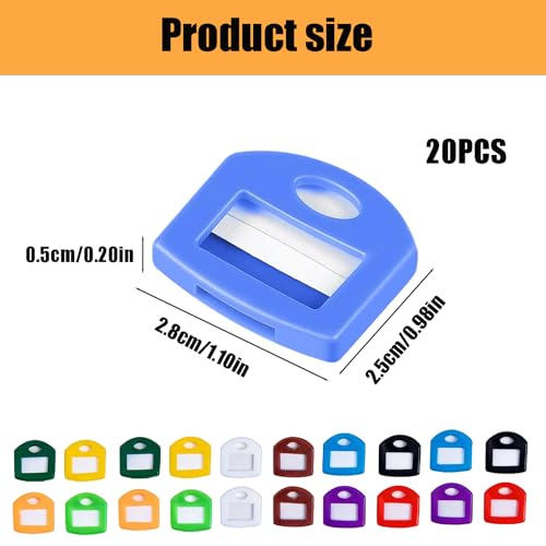 20 Stück Schlüsselkappen, 10 Farben Schlüsselmarkierung, Bunt Gemischt Schlüsselkappen Eckig, Schlüssel Markierung für Die Einfache Identifizierung von Haustürschlüsseln