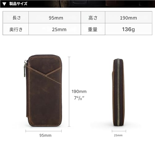 Contact's family クレイジーホースレザー マルチ文具ポーチ