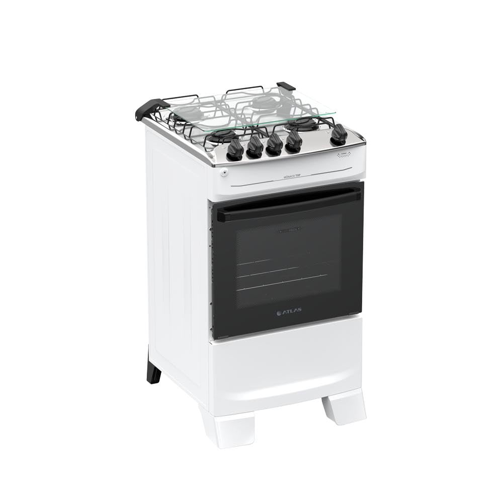 Fogão 4 Bocas Atlas Mônaco Top Mesa de Inox a Gás Bivolt